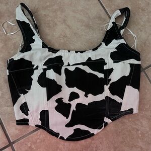 Black & White Cowgirl Crop Top